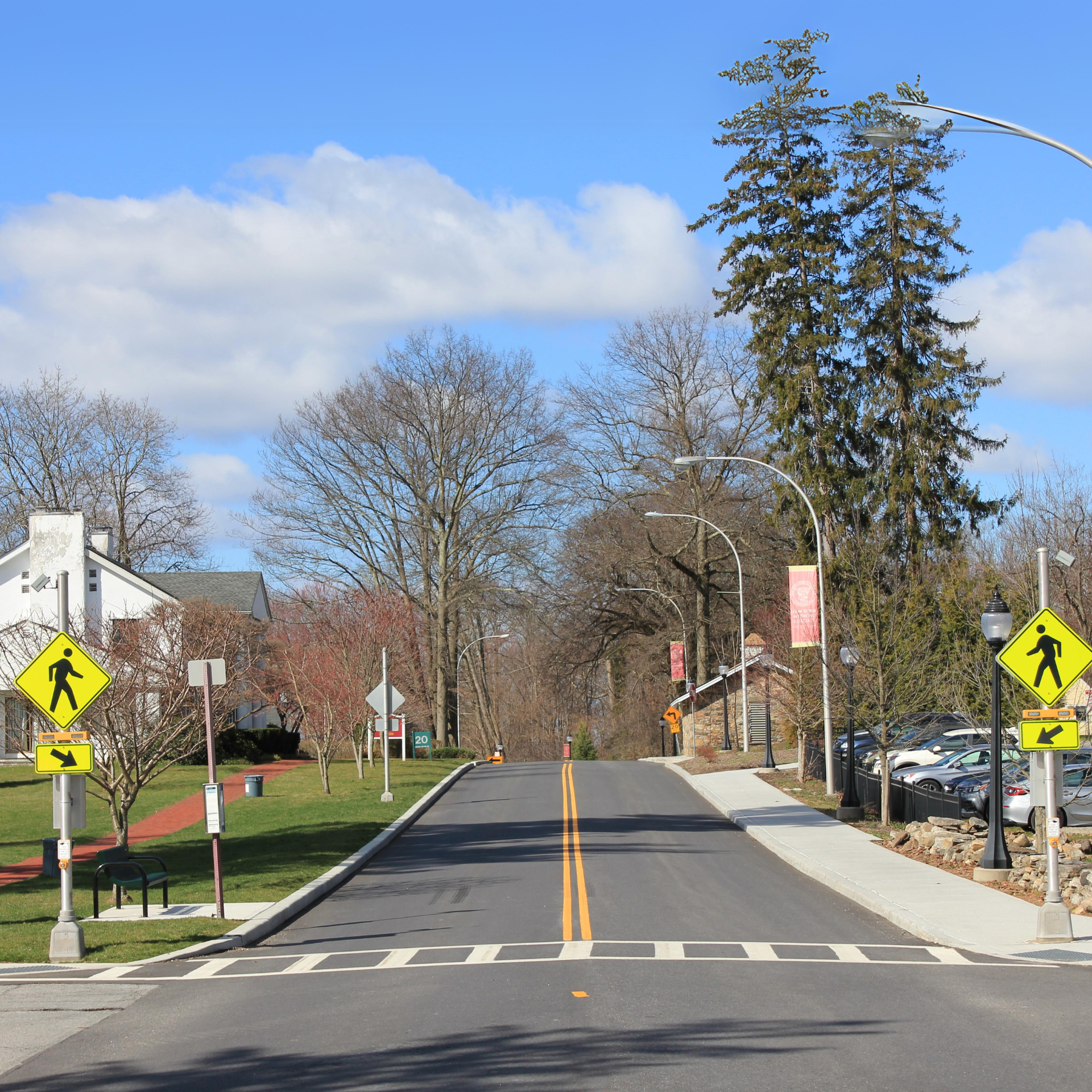 image outside in a town of the RRFB installed
