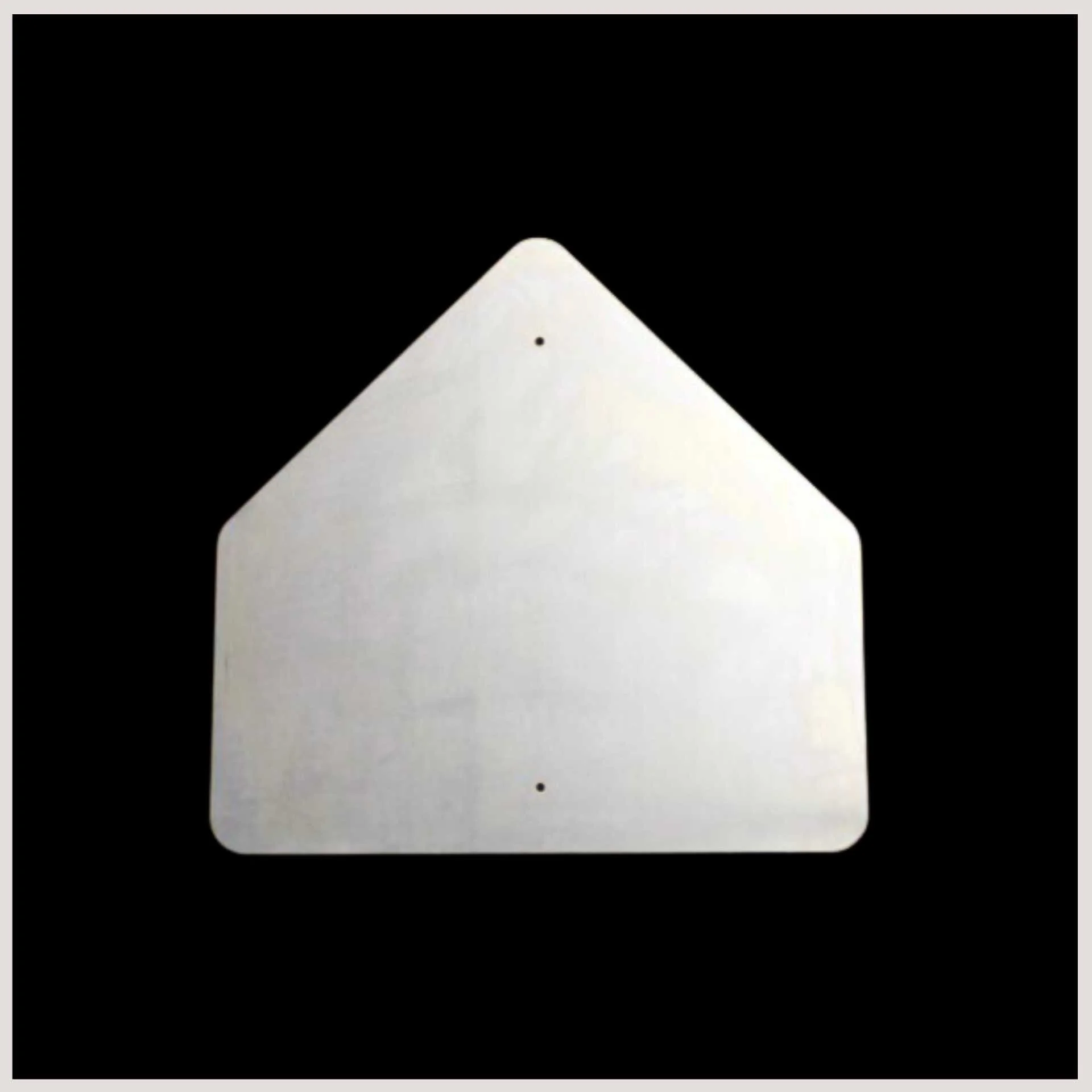 An empty five sided traffic sign is displayed, ready to be filled with essential messages for road users and drivers.