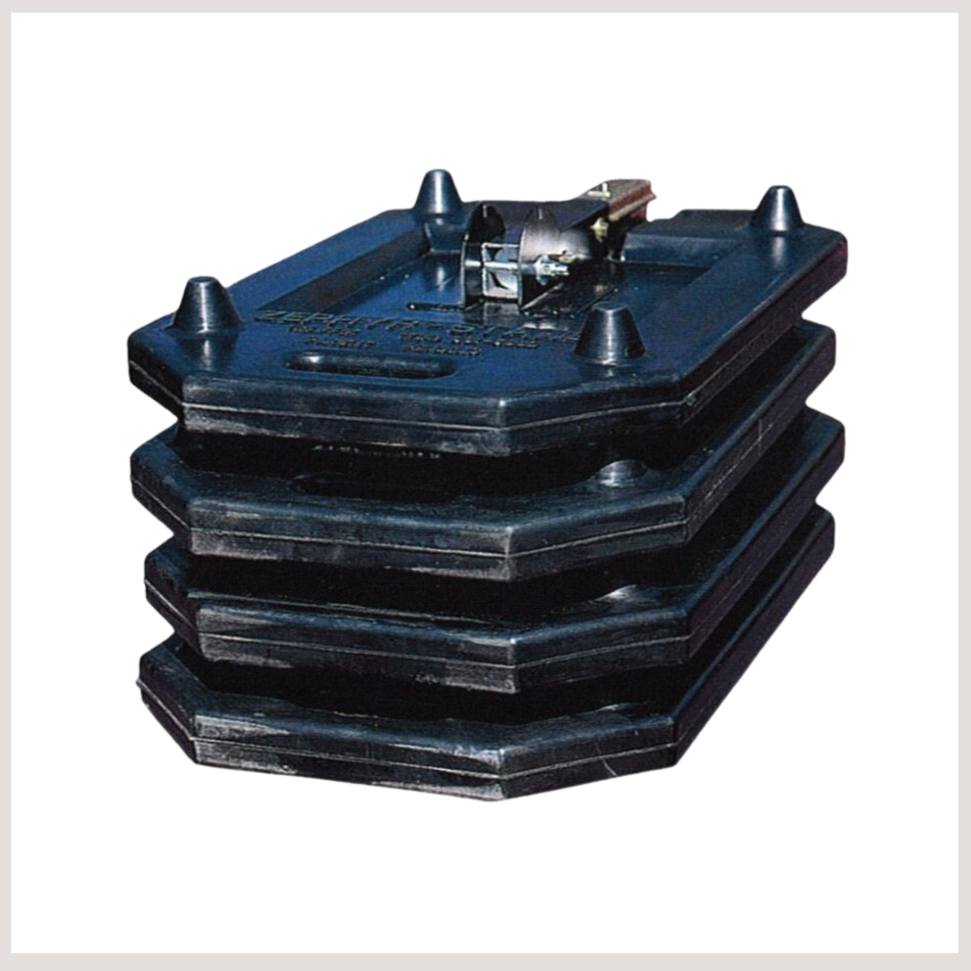 product picture several pieces of the  zypher base stacked with a white background