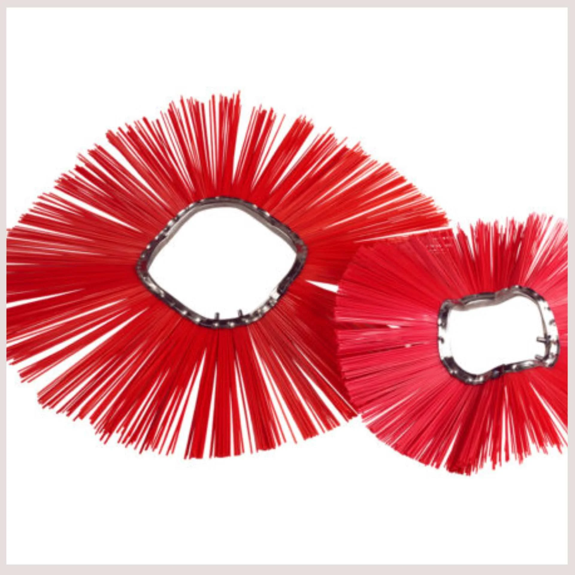 two red wafer brooms on a white background