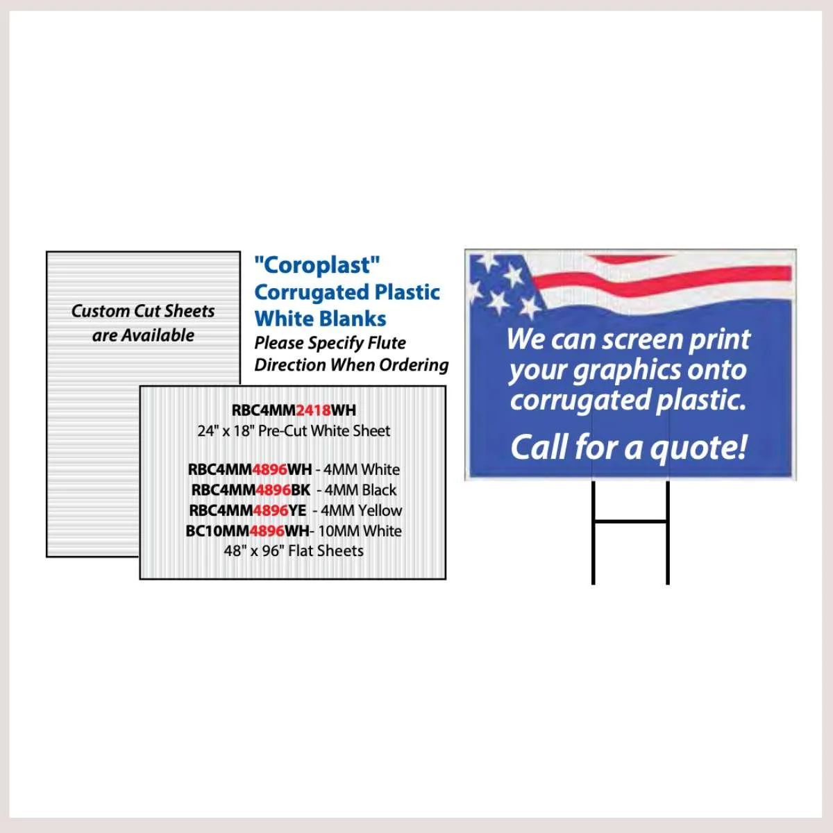 Coroplast Plastic Blanks