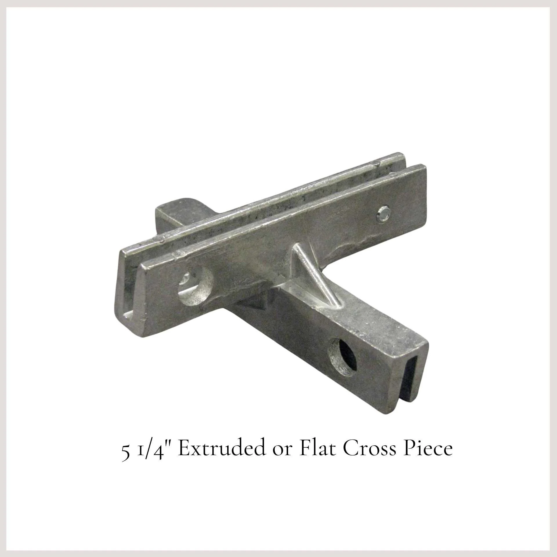 5 1/4 inch extruded or flat cross piece on a white background