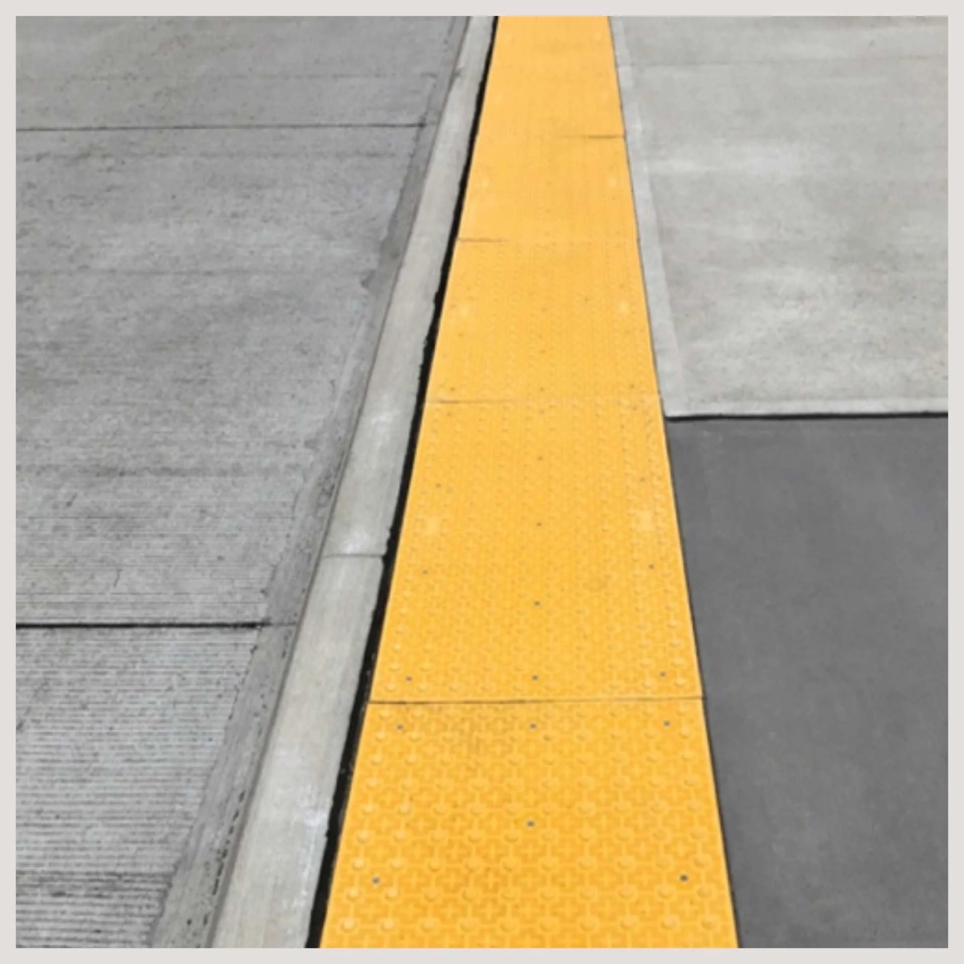 tactile warning plates on a public road